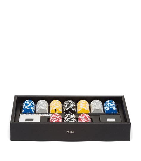 prada poker chips|Black Saffiano Leather Poker Set .